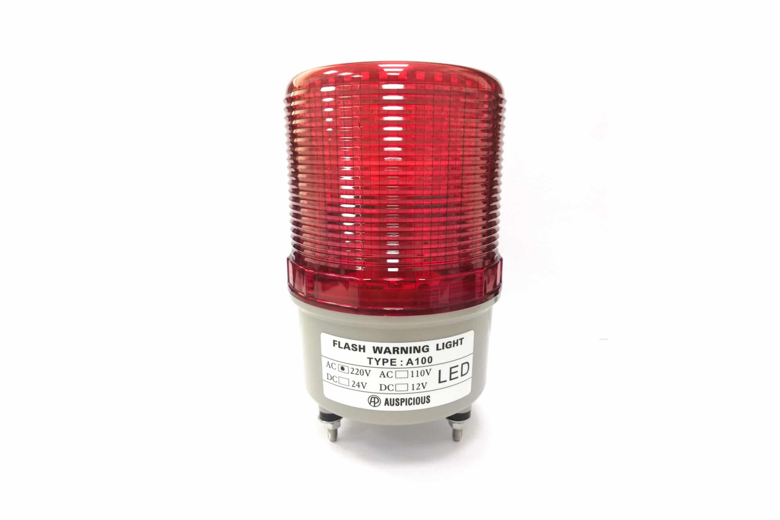 A100 220VAC Red Flashing Warning Light with Buzzer Auspicious