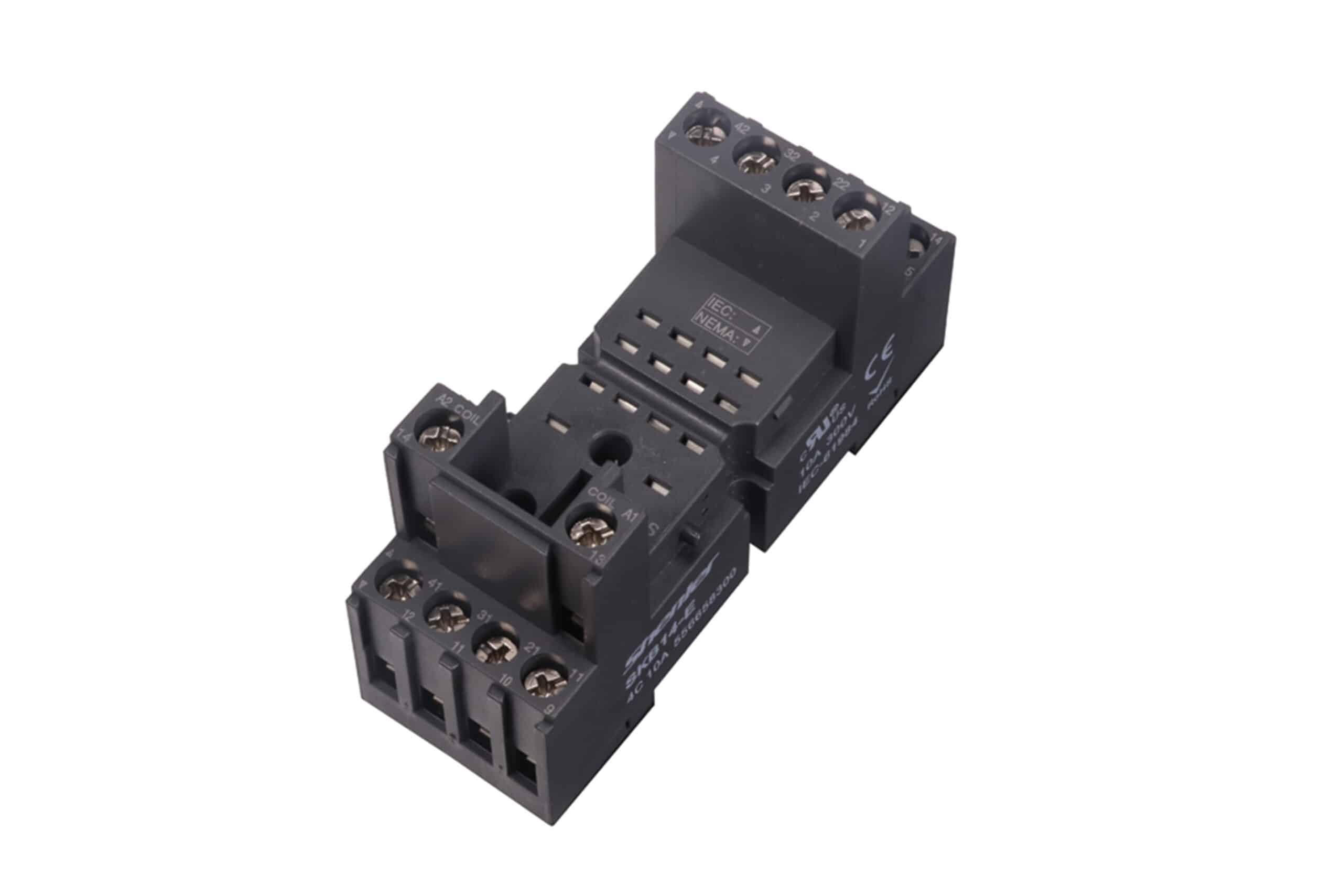 Relay Base 14 Pin 4PDT Din Rail Mount SKB14E Shenler