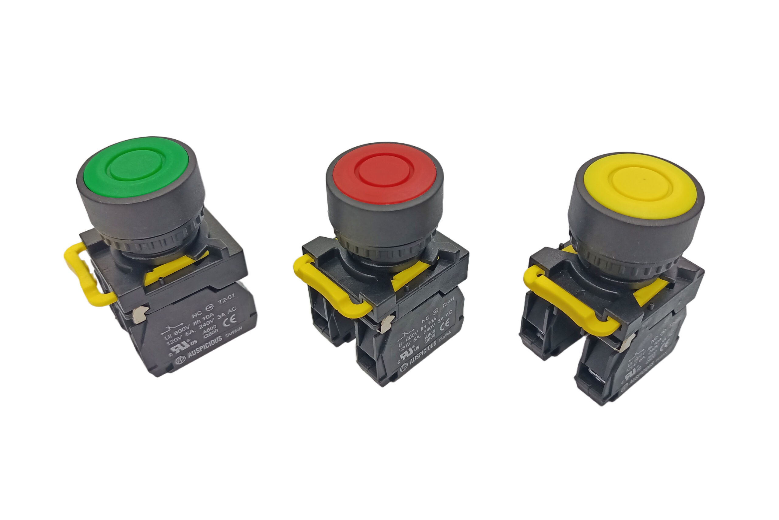 22mm Latching Push Button Switch NO NC T2PPF Auspicious