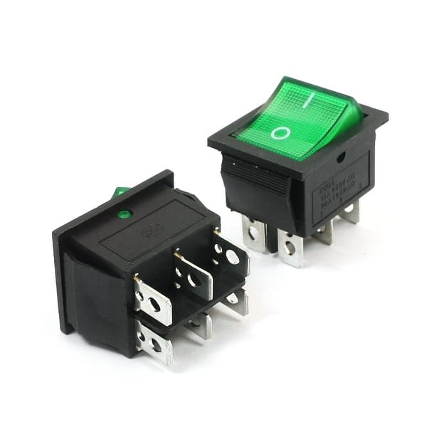 6 Pin Green Rocker Switch ON OFF